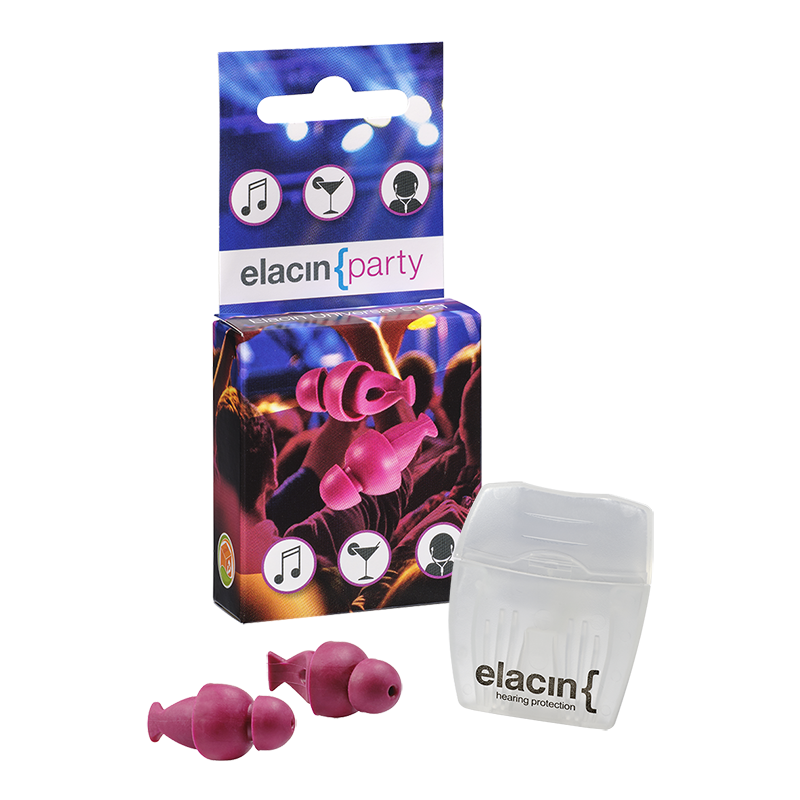 Elacin Party-korvatulpat, pinkit, musiikki- ja juhlakäyttöön.